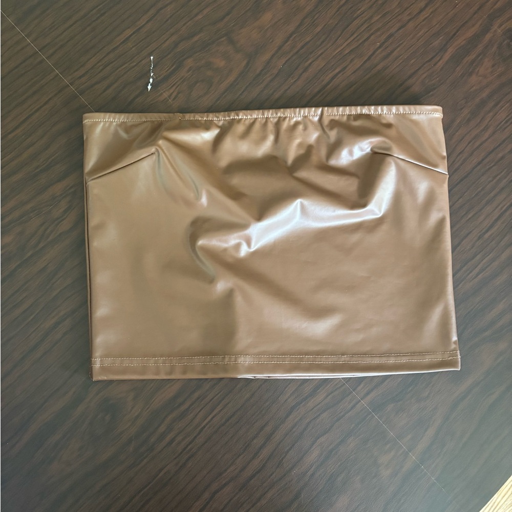 Tan Leather Tube Shirt